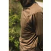 Korda Dark Khaki UPF Hooded Top Hosszú Ujjú UV Póló S