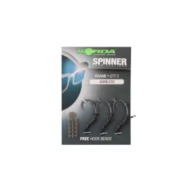   Korda Spinner Hook Sections Krank 6 Cârlig fără barbă, cu ochi, 3 buc.