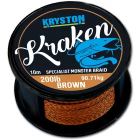   Kriston Kraken Monster Braid 200Lbs 10m 3.57mm Fir de forfac împletit maro-Maro