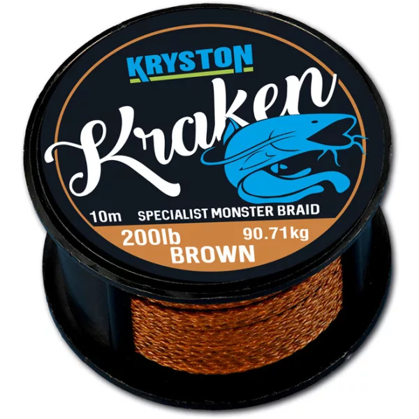 Kriston Kraken Monster Braid 200Lbs 10m 3.57mm Fir de forfac împletit maro-Maro