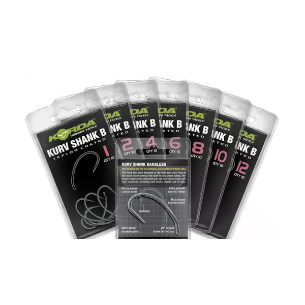 Korda Kurv Shank B1 Cârlig cu ochet, fără barbă 10 buc