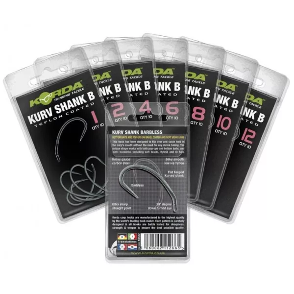 Korda Kurv Shank B10 Cârlig cu ochet, fără barbă 10buc