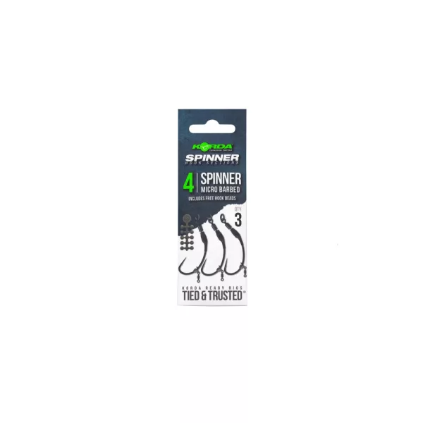 Korda Spinner Hook Sections 4 Cârlig de boilies cu ochi, cu barbetă 3buc