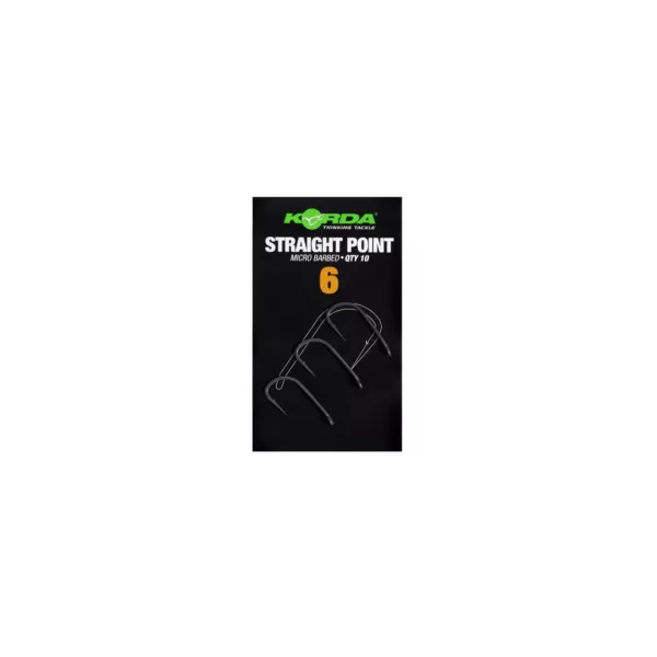Korda Straight Point 6 Füles, Szakállas Horog 10db