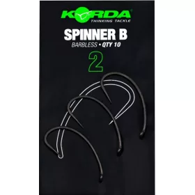   Korda Spinner B Hook 2 Cârlig Fără Barbetă pentru Boilie, cu Ochet, 10 buc
