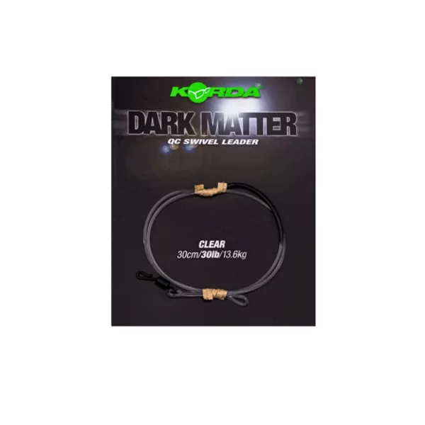 Korda Dark Matter Leader QC Swivel Transparent 30cm 30lb Montură Boiles Pre-legată