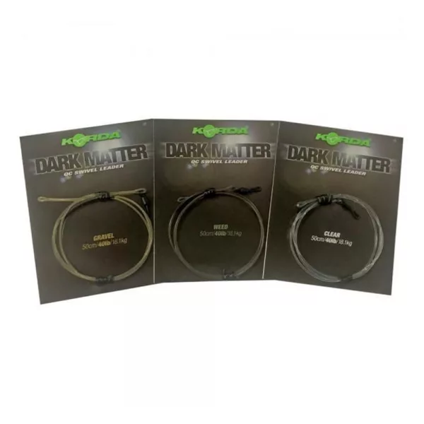 Korda Dark Matter Leader QC Swivel Gravel Montură Bojlis Pre-legată 50cm