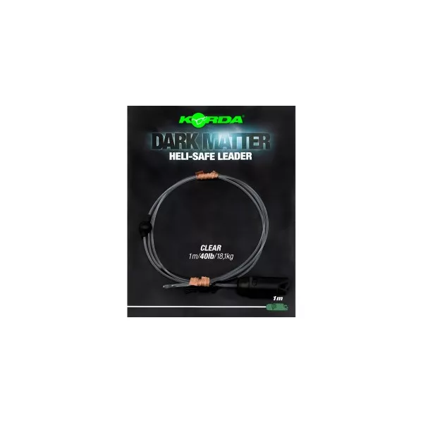 Korda - Dark Matter Leader Heli Safe Clear 40lb 1m forfac transparent pentru montură elicopter