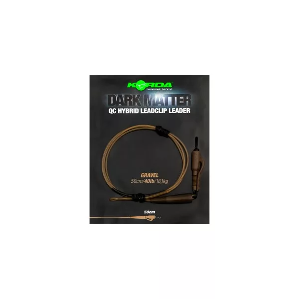 Korda - Dark Matter Leader 50 cm QC Hybrid Clip Weed forfac cu conector rapid, culoare iarbă