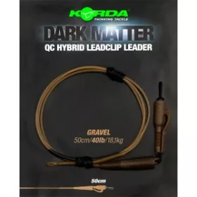   Korda - Dark Matter Leader 50 cm QC Hybrid Clip Gravel forfac cu conector rapid, culoare pietriș