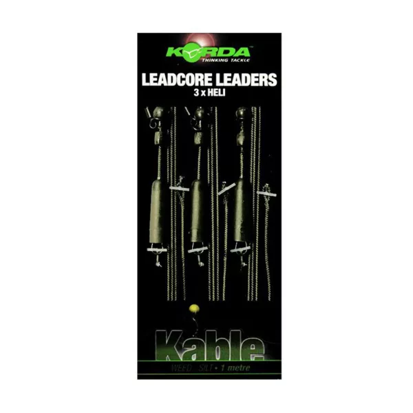 Korda Leadcore Heli Weed/Silt Montură de crap Prelegată 3 buc