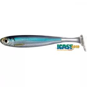   Livetarget Slow-Roll Shiner Paddle Tail Swimbait Silver/Blue 8,5cm Nalucă moale 4 buc.
