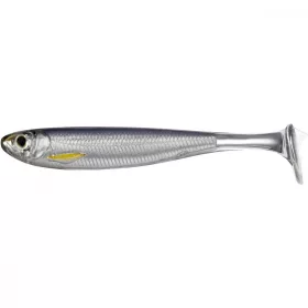   Livetarget Slow-Roll Shiner Paddle Tail Silver/Smoke 8,5cm Nalucă moale 4 buc.