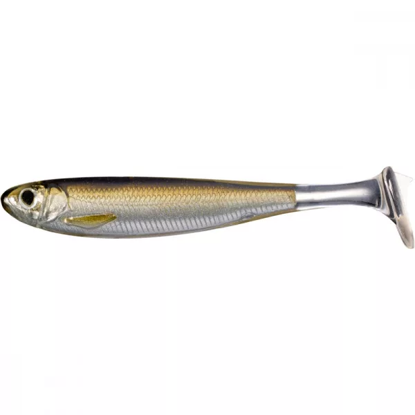 Livetarget Slow-Roll Shiner Paddle Tail Argintiu/Maro 8,5cm Pește de cauciuc 4db
