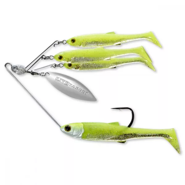 Livetarget Minnow Spinner Rig Chartreuse/Argintiu Mic 11gr Spinnerbait