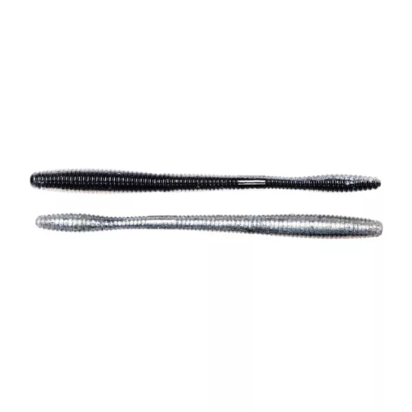 Livetarget Straight Tail Worm Negru-Argintiu 11,4cm Imitație de Vierme 10buc
