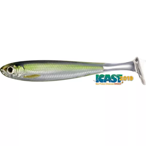 Livetarget Slow-Roll Shiner Paddle Tail Silver-Green 12,5cm Naluci din Plastic 4buc