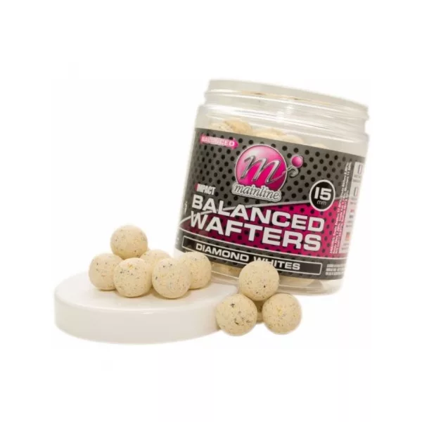 Mainline High Impact Balanced Wafters Diamond Whites - 15mm - boilies wafters