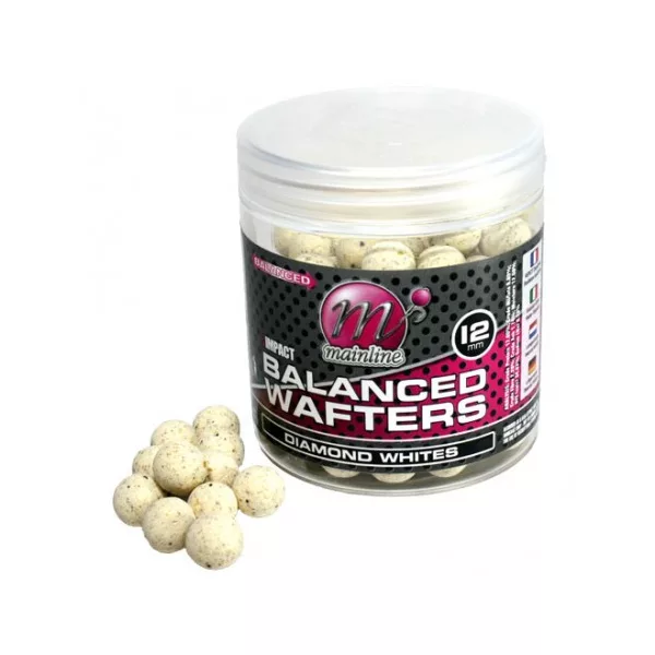 Mainline High Imp. Balanced Wafters Diamond Whites - 12mm - boilie wafters