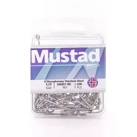   Mustad O'Shaughnessy Inox 1 Cu ochi, Cu barbă Cârlig 10db