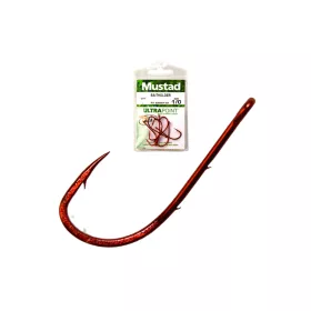 Mustad Red Baitholder 1/0 Ochi, Cârlig cu barbă 8db