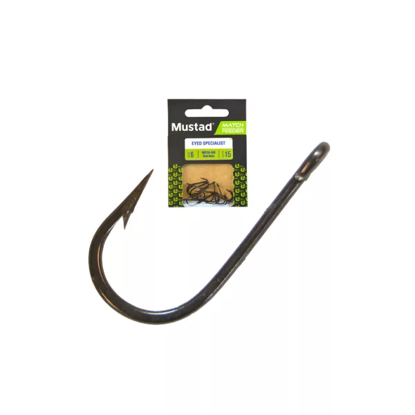 Mustad Match Feeder Eyed Specialist 6 Füles, Szakállas Horog 15db