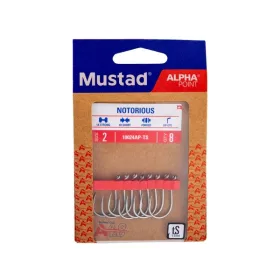 Mustad Notorious 1 Cârlig cu ochi, cu barbă 8db