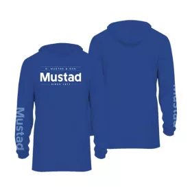   Mustad Albastru Brand Longsleeve UV With Hood S Tricou cu mânecă lungă și glugă