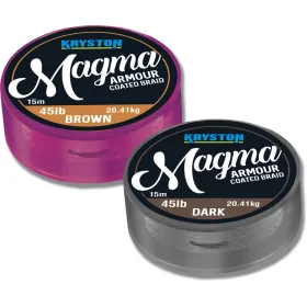   Kriston Magma Armour Coated Braid 45Lbs 15m 0.08mm Fir de forfac împletit maro-Maro