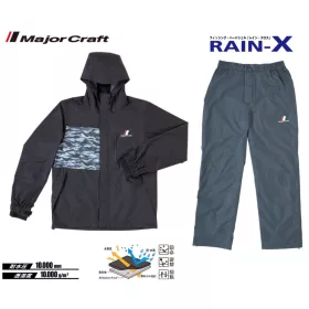 Costum de ploaie din două piese Major Craft Rain-X Negru L