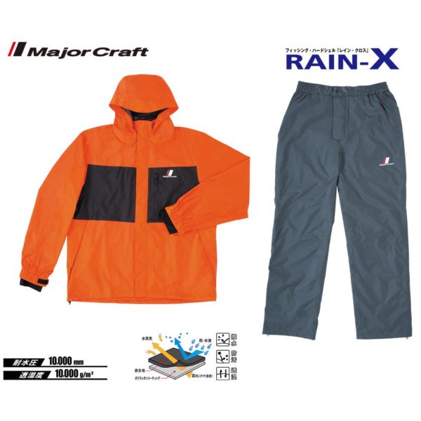 Major Craft Rain-X Portocaliu Costum de Ploaie din Două Piese L