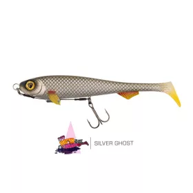   Fox Rage Super Slick Shad 18cm Loaded UV Silver Ghost Nalucă din cauciuc