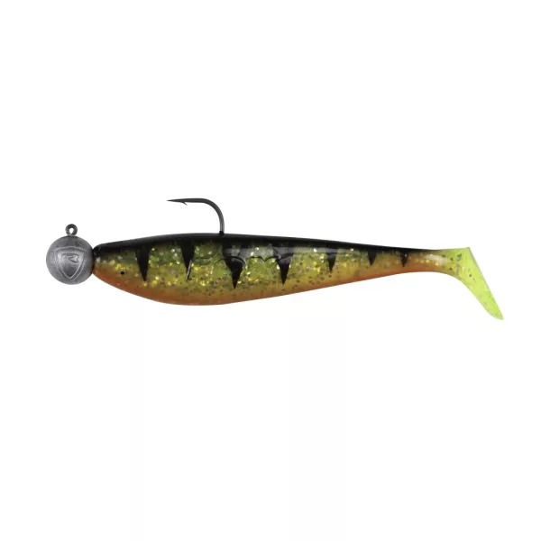 Fox Rage Bulk Loaded Zander Pro Shads UV Perch 10cm 4/0 10gr Momeală de Plastic