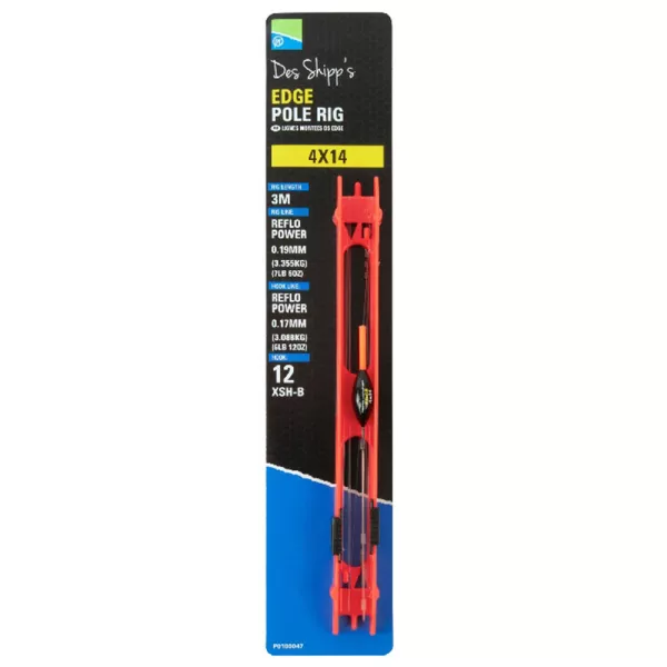 Preston 4x14 Edge Pole Rig Montură gata făcută pentru rubeană