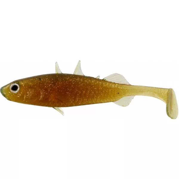 WESTIN Stanley the Stickleback Shadtail 5,5cm 1,5g Motoroil Gold 6pcs Nălucă de plastic