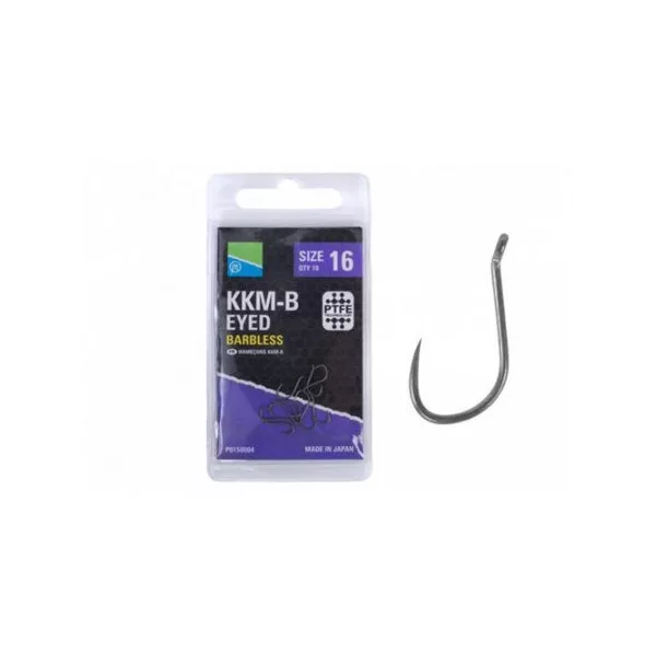 Preston KKM-B 16 Cârlig cu ochi, fără barbetă 10buc