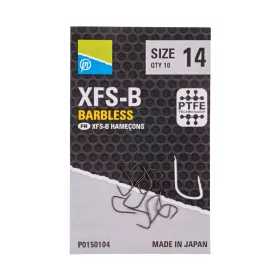 Preston XFS-B 14 Cârlig fără barbă, cu paletă 10buc