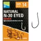Preston Natural N-30 14 Füles, Szakállas Horog 15db