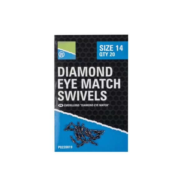 Preston Diamond Eye Match Swivels Agrafă rotativă Size 10