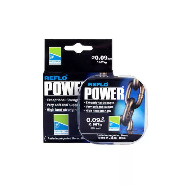 Preston Reflo Power 100m 0,09mm Fir monofilament pentru forfac