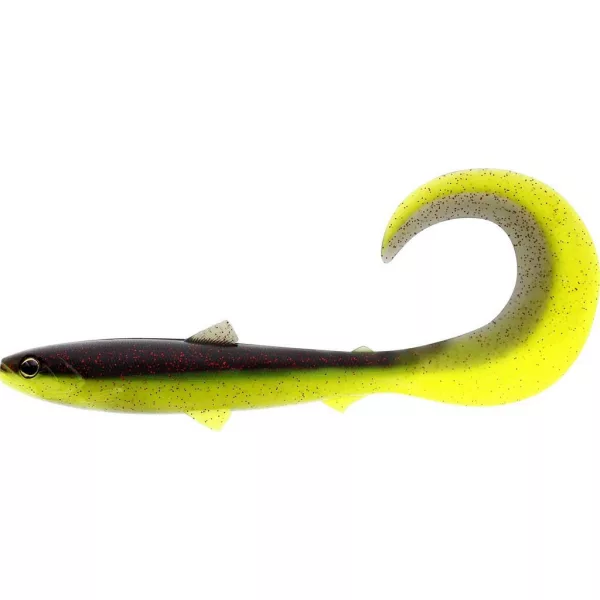 WESTIN BullTeez Curltail 10cm 6g Black/Chartreuse 2 buc Naluci artificiale din plastic