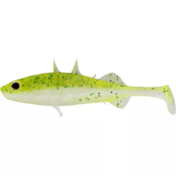 WESTIN Stanley the Stickleback Shadtail 7,5cm 4g Sparkling Chartreuse Cutie cu Naluci de plastic