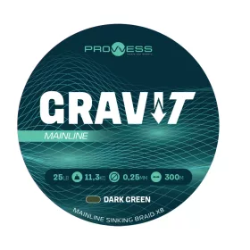   Prowess Gravi-T Mainline Braid X8 Verde Închis Scufundător 0,30mm 300m Fir Principal Împletit