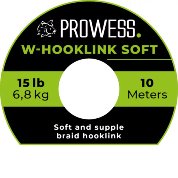 Prowess W-Hooklink Soft Braid 10m 35lb Verde Fir de forfac împletit
