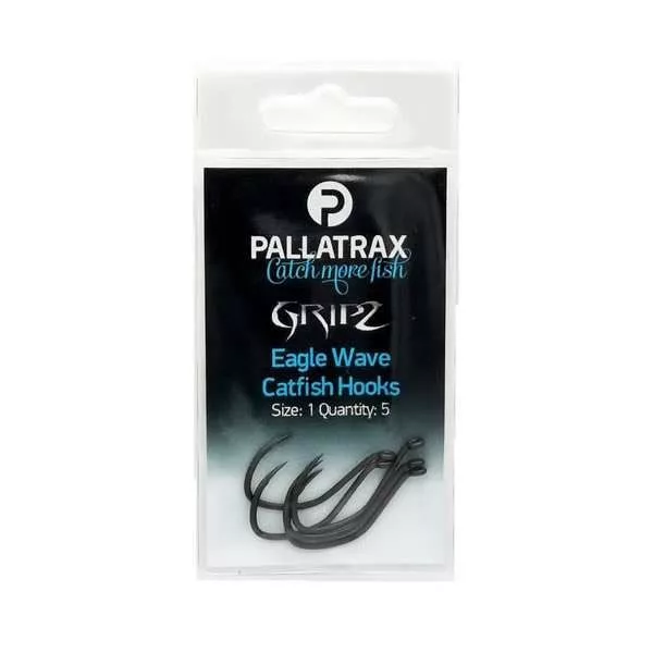 Pallatrax Gripz Catfish Hooks 1 Cârlig de somn cu ochi, fără barbetă 5buc