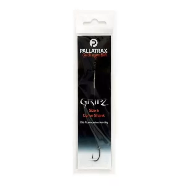 Cârlig împletit legat Pallatrax Gripz Curve Shank Hair Rigs 6 15lb Braid