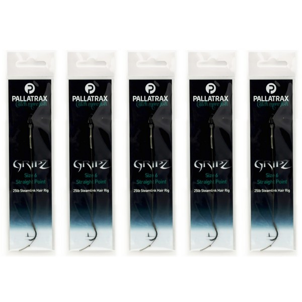 Pallatrax Gripz Straight Point Hair Rigs 8 12lb Fluoro Cârlig Legat