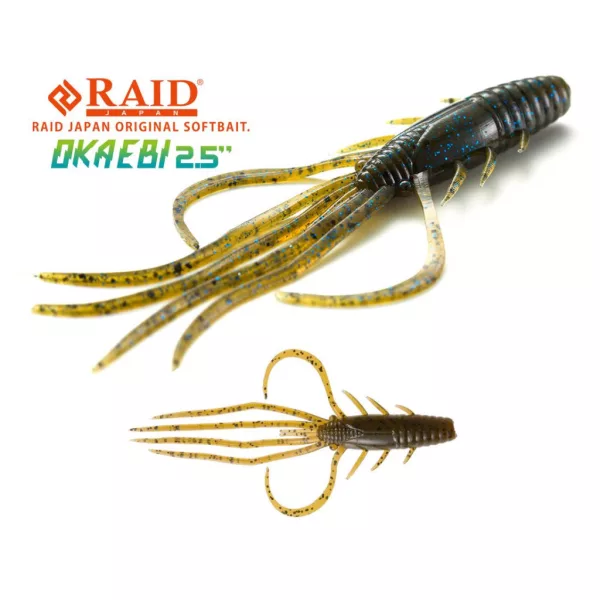 Raid Oka Ebi 6,3cm 001 Green Pumpkin Seed Naluca Plastic 8buc