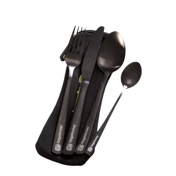 Ridgemonkey DLX Cutlery Set Set de tacâmuri 4 buc