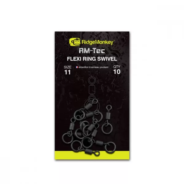 Ridgemonkey Rm_Tec Flexi Ring Swivel Mărime11 Vârtej cu inel 10 buc